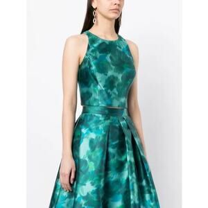 NWT Sachin & Babi Emerald Watercolor Lexie Top Sleeveless Cropped Women size 14